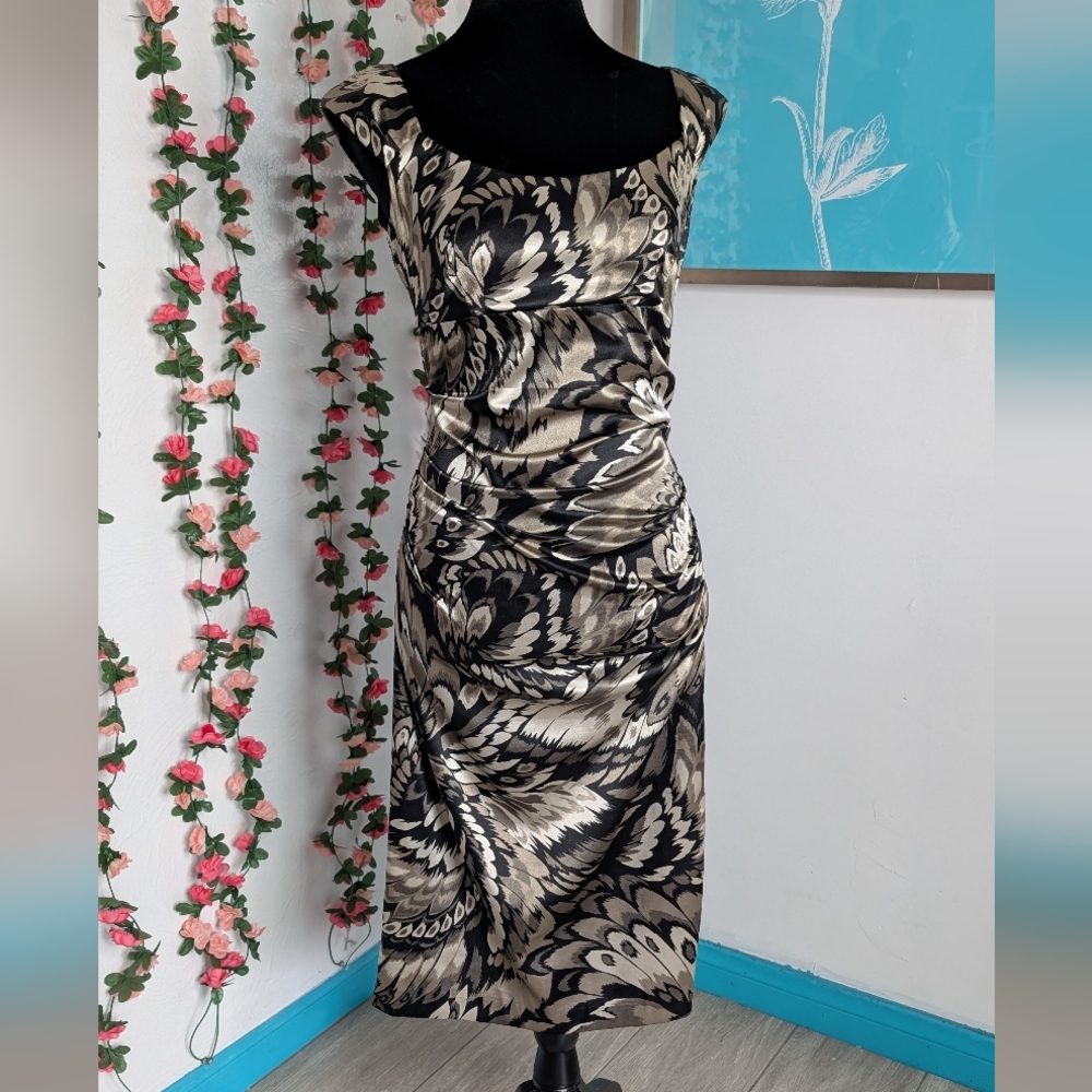 London Style Black and Cream Maxi Dress